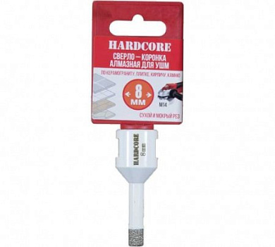 коронка для ушм hardcore 8мм алмазная по керамограниту
